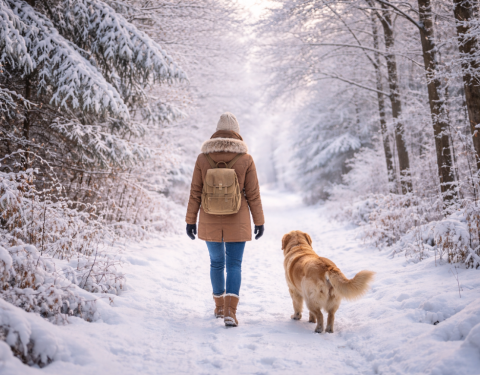 Všímavá chôdza v snehu Mindfulness MBSR Slovensko